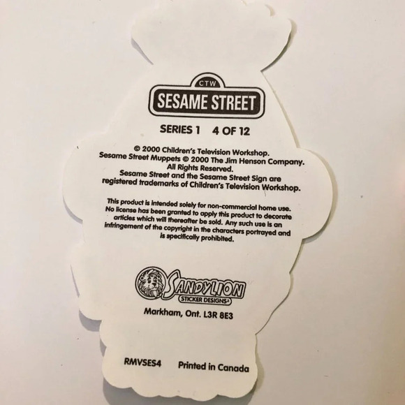 2000 Sesame Street Sandylion Stickers Henson Bert Grover Ernie Count Lot of 8 - Picture 4 of 12